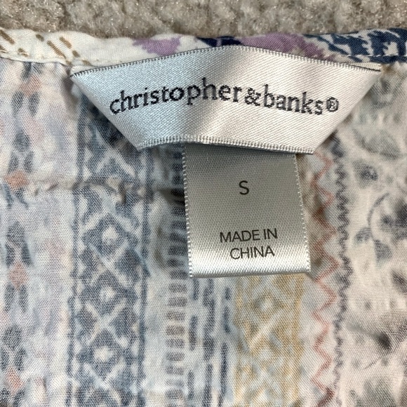 christopher & banks Women Boho Long Sleeve Floral Top Size Small - Picture 6 of 8